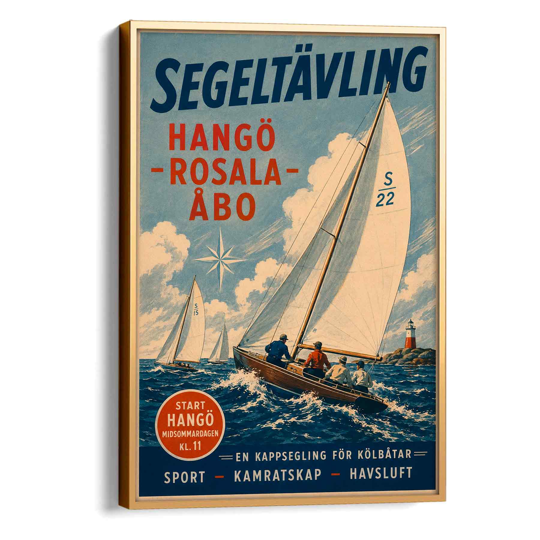 Juliste urheilu purjehdus hanko turku 4 lö 50×75 70x105aa