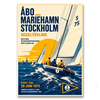 Juliste Åbo - Mariehamn - Stockholm segeltävling 1975