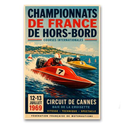 Juliste Championnats de France de Hors-Bord Cannes