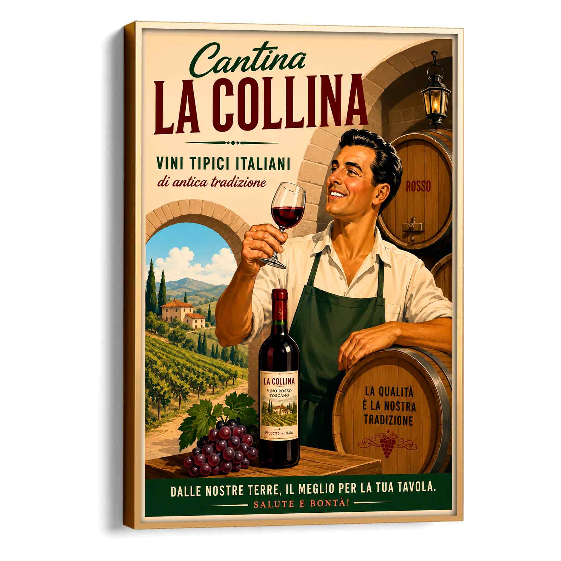 Juliste viini Cantina la collina LÖ 40×55 50x70aa