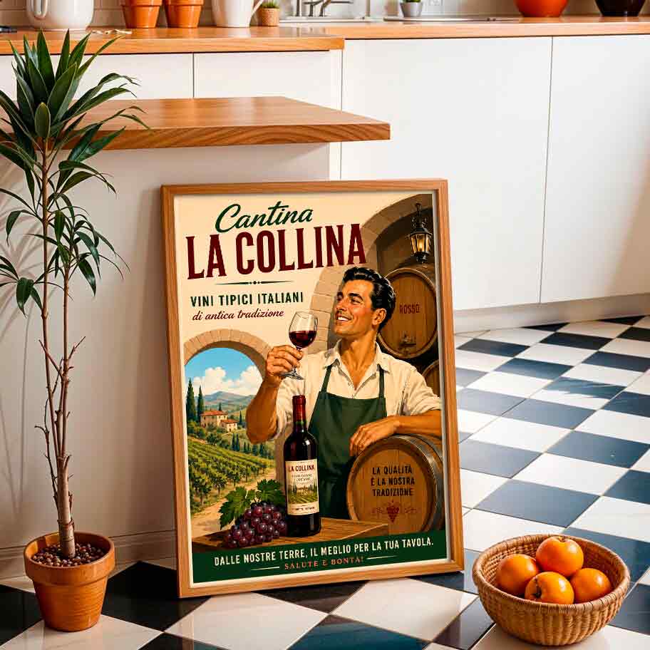 Juliste viini Cantina la collina LÖ 40×55 50x70aaa