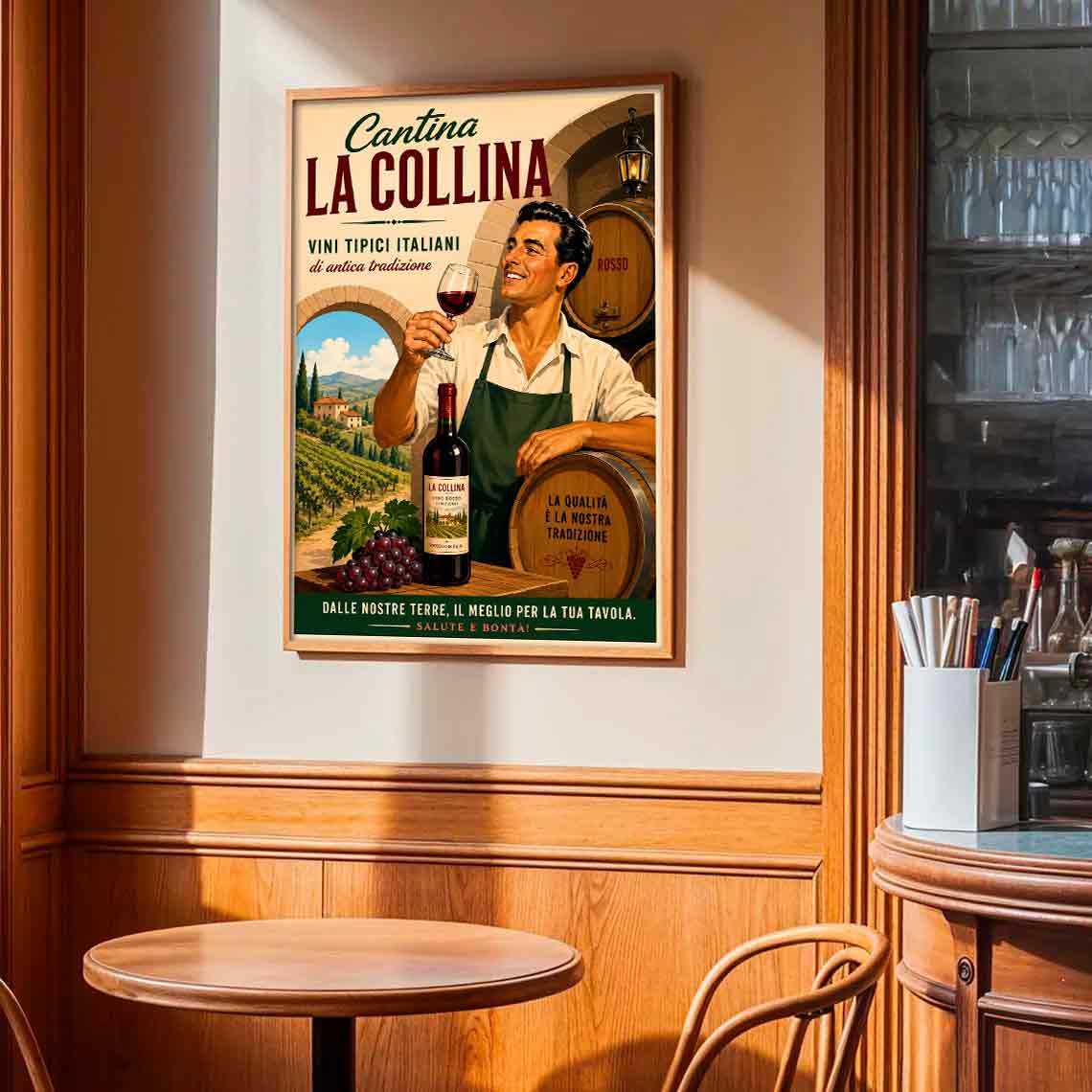 Juliste viini Cantina la collina LÖ 40×55 50x70aaaa