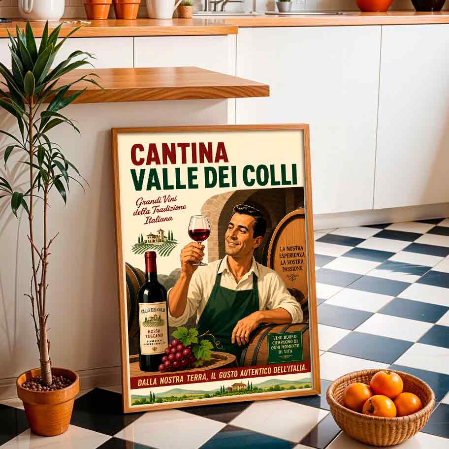 Juliste viini Cantina valle di colli LÖ 40×55 50x70aaa
