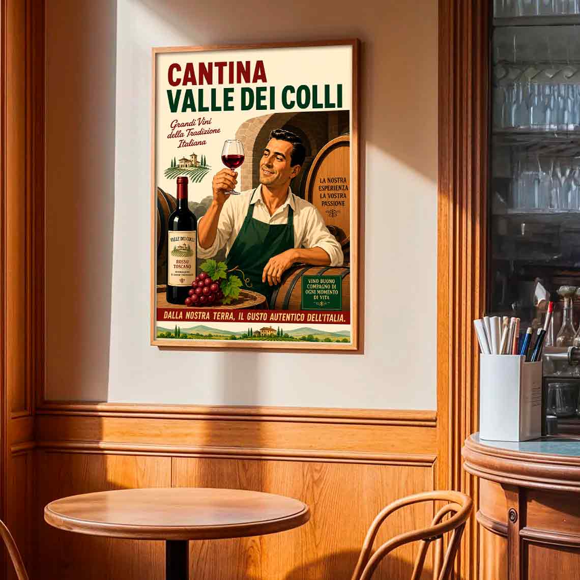 Juliste viini Cantina valle di colli LÖ 40×55 50x70aaaa