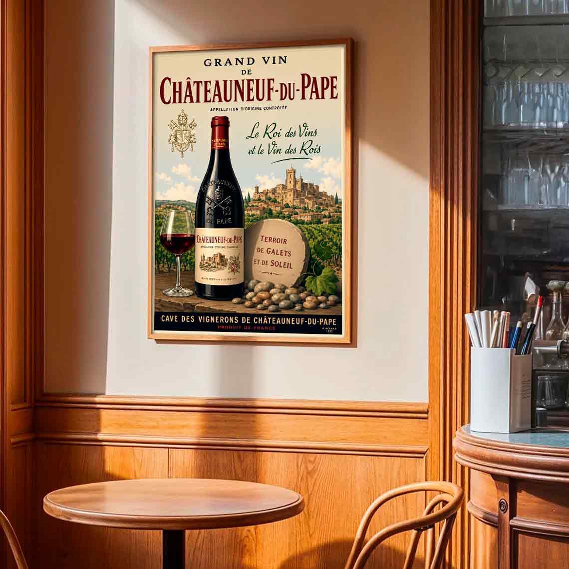 Juliste viini Chateauneuf du pape 2 LÖ 40×55 50x70aaa