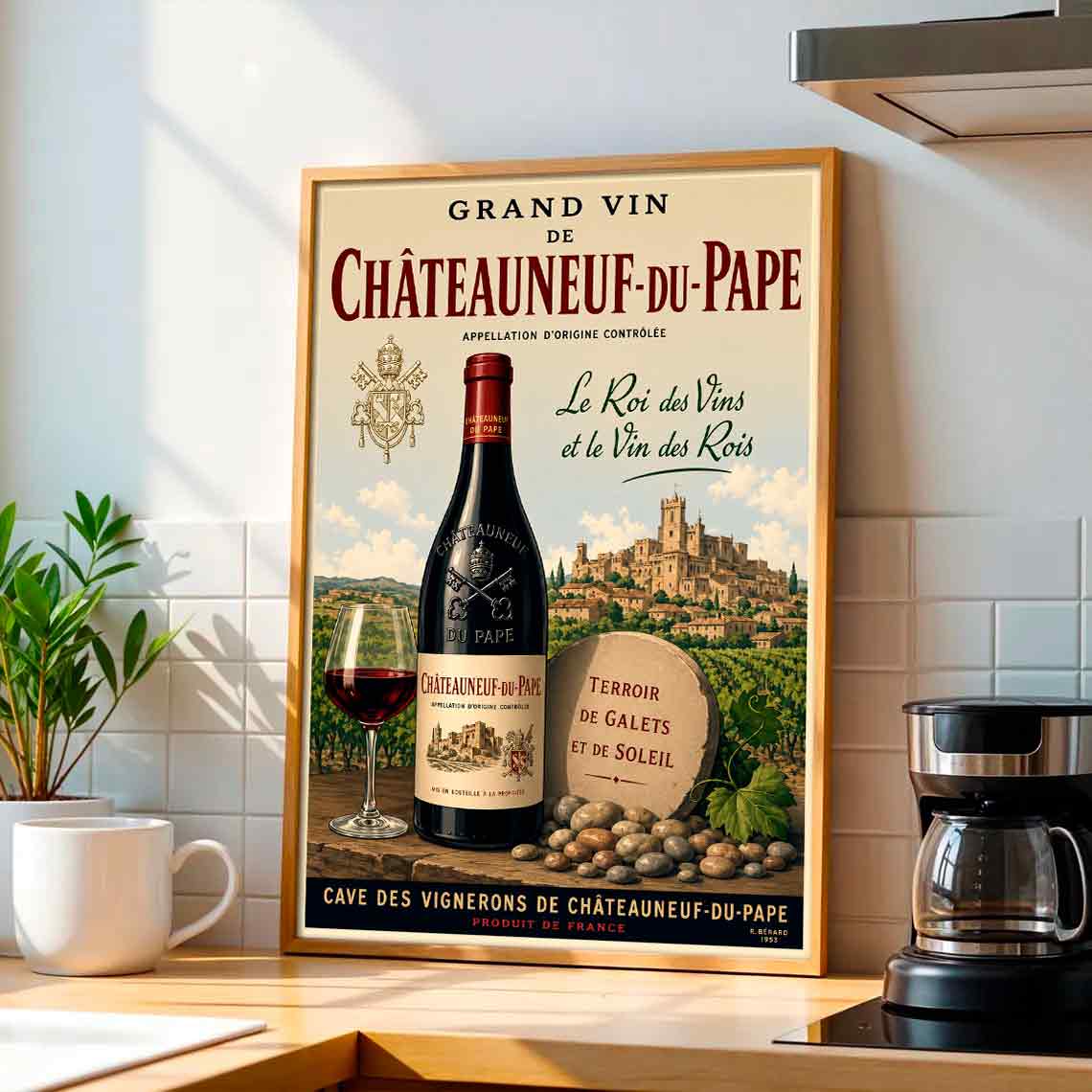 Juliste viini Chateauneuf du pape 2 LÖ 40×55 50x70aaaa