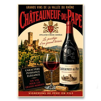 Juliste Châteauneuf-du-Pape - Grands Vin de la Vallée du Rhône