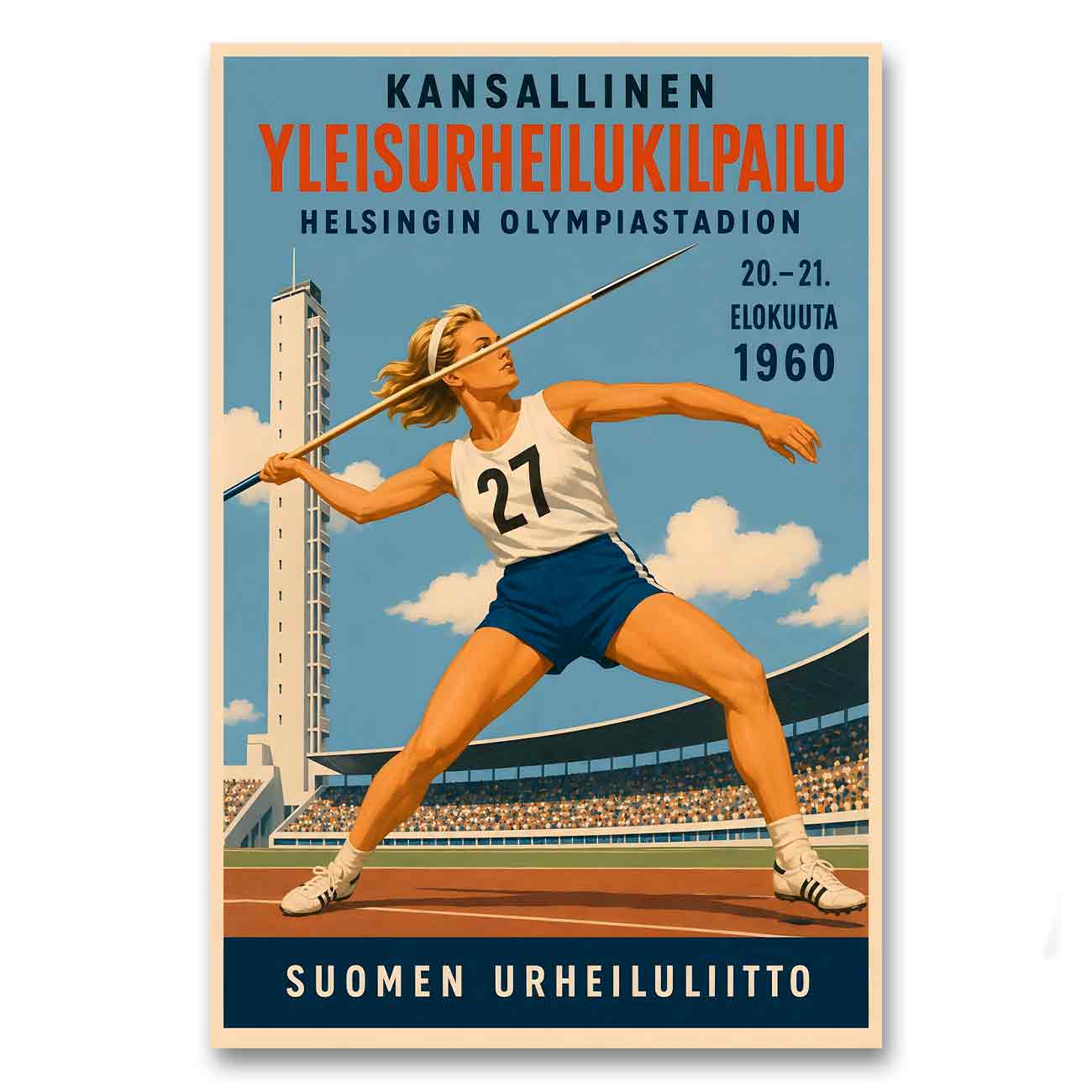 Juliste yleisurheilu Helsinki 2 LÖ 40×60 50x75a