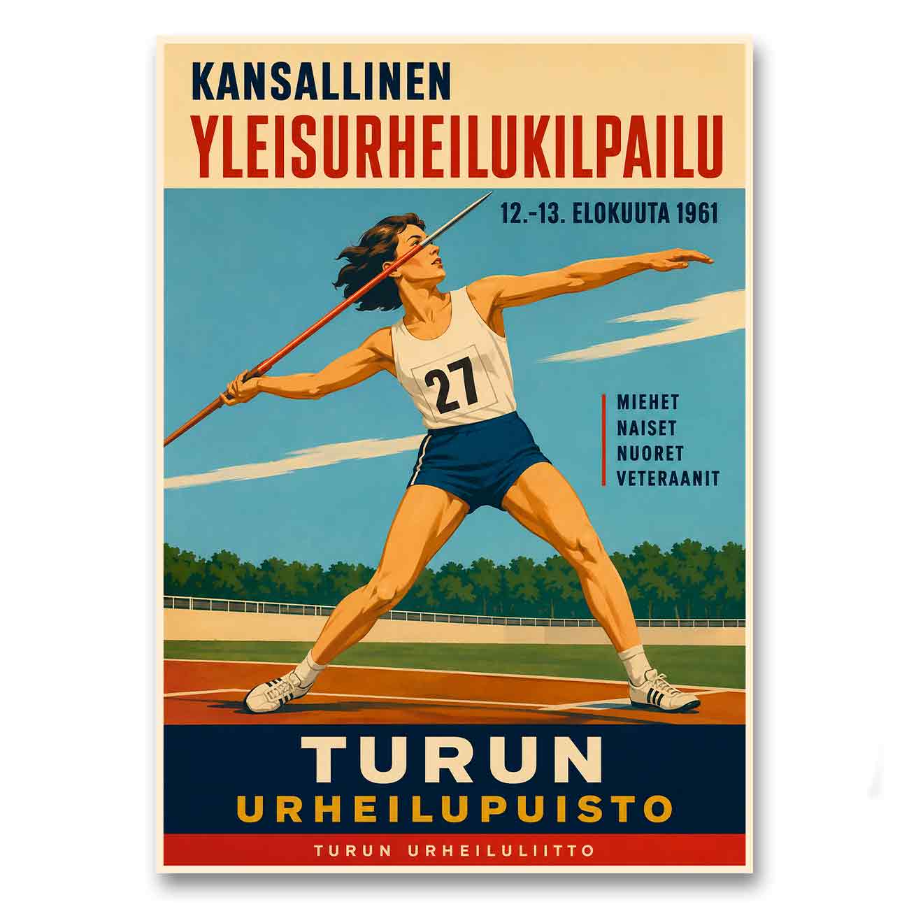 Juliste yleisurheilu Turku 1 LÖ 40×55 50x70a