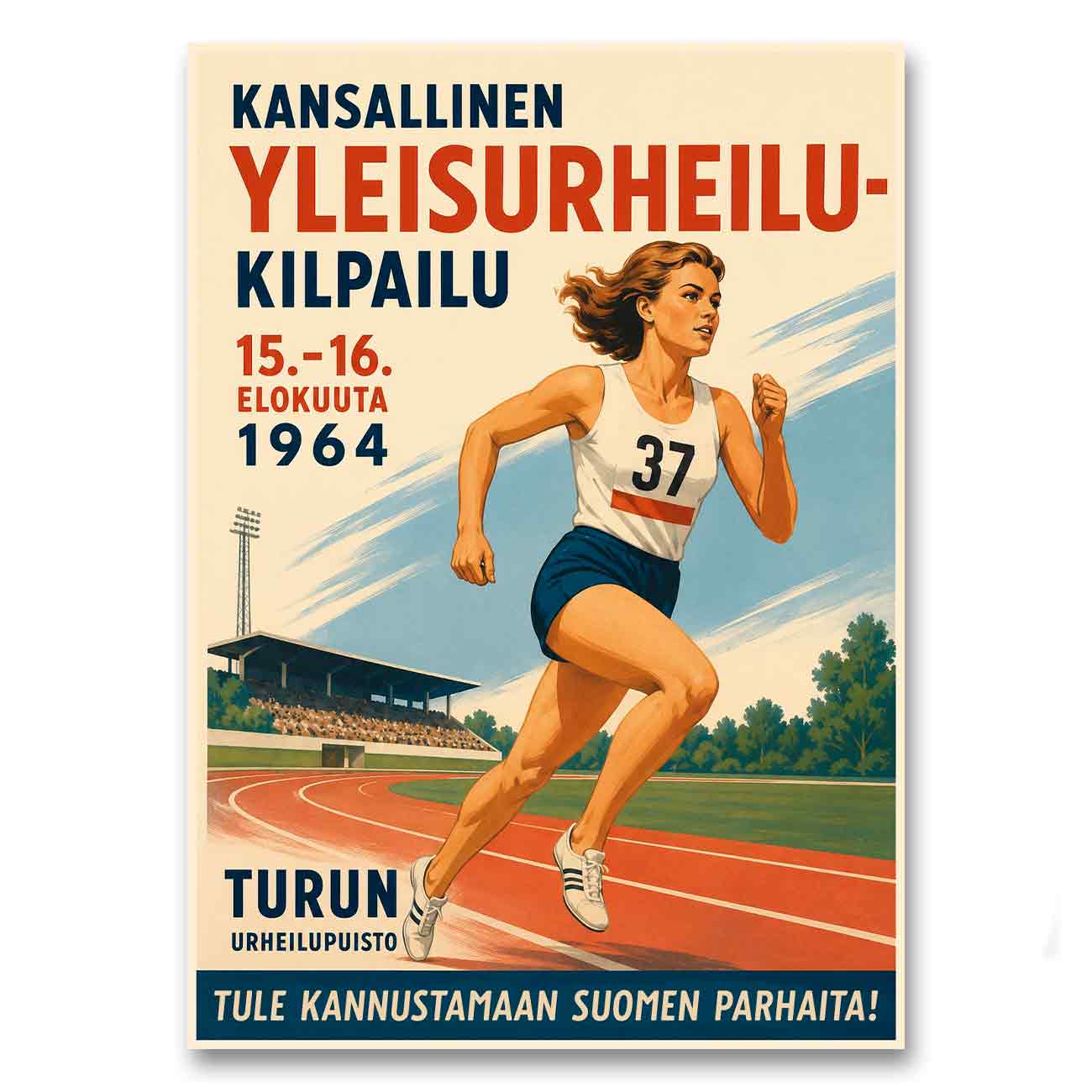 Juliste yleisurheilu Turku 2a LÖ 40×55 50x70a