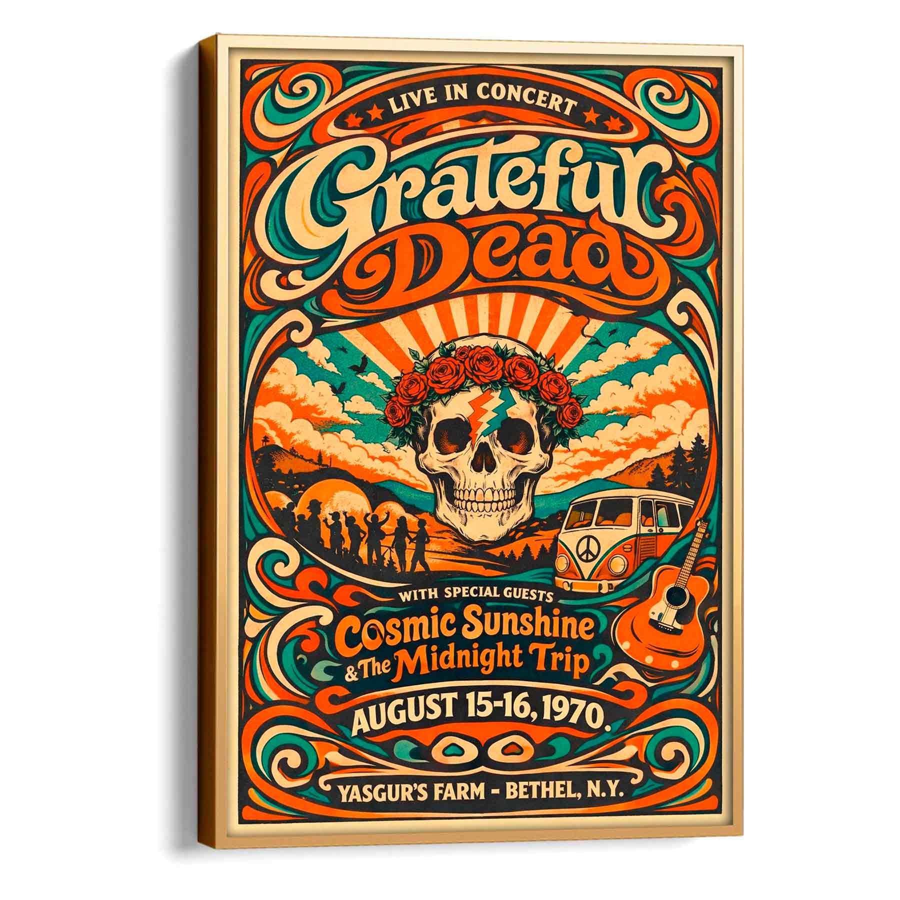 Juliste Grateful Dead konsertti LÖ 50×75 70×105-2aa