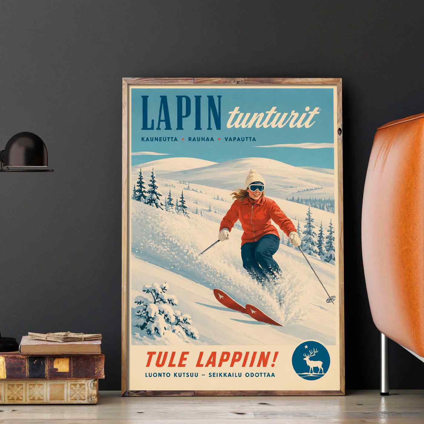 Juliste Lappi tunturit hiihto LÖ 50x70 70x100-2aaaa