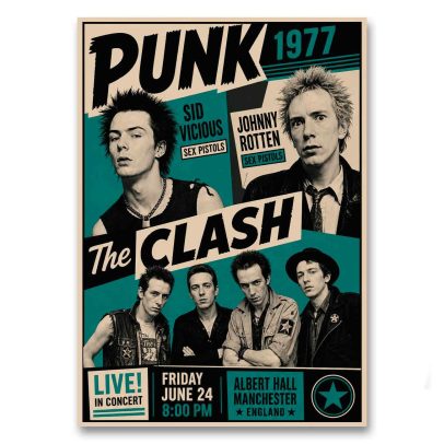 Juliste Punk i Manchester - Sex Pistols & The Clash