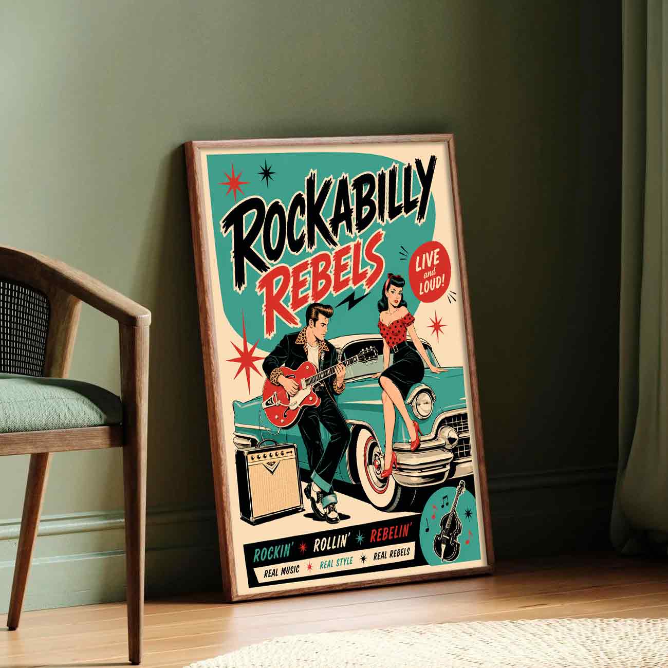 Juliste Musiikki Rockabilly Rebels 2 LÖ 50×70 70x100aa