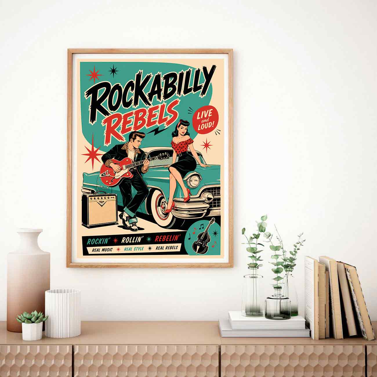 Juliste Musiikki Rockabilly Rebels 2 LÖ 50×70 70x100aaa