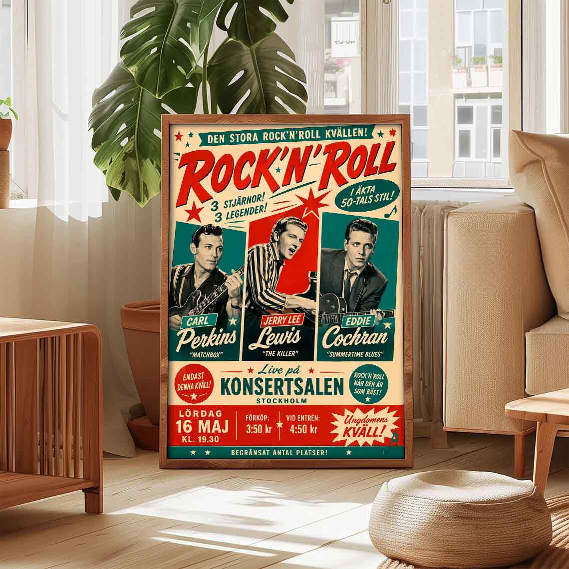 Juliste Musiikki RocknRoll Show LÖ 50×70 70x100aaa