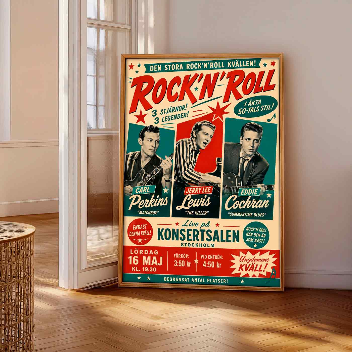 Juliste Musiikki RocknRoll Show LÖ 50×70 70x100aaaa