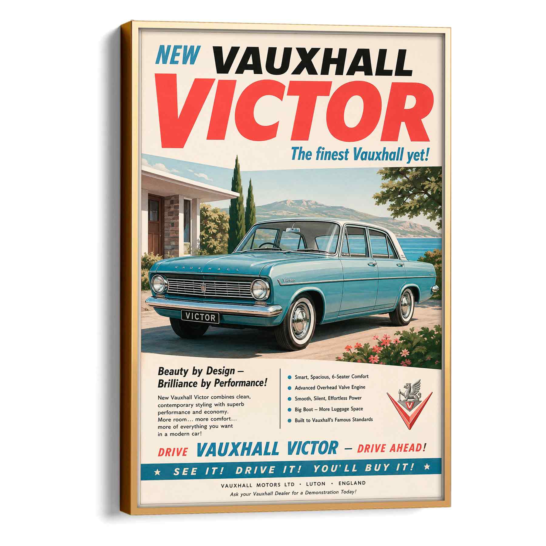 Juliste autot Vauxhall Victor LÖ 40×60 50x75aa