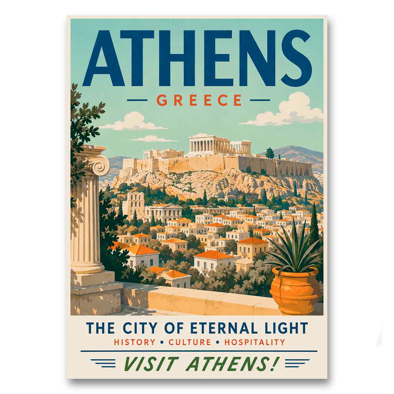 Juliste Athens – The City of Eternal Light