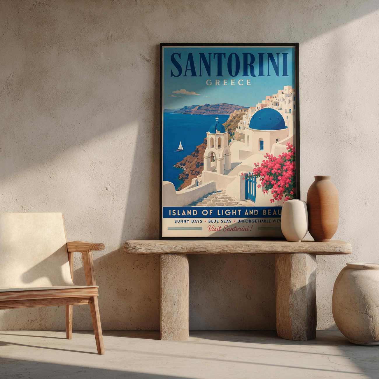 Juliste matkailu santorini kreikka LÖ 40×55 50x70a