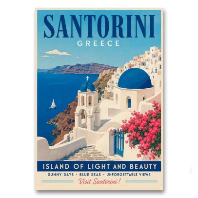 Juliste Santorini - Island of Light and Beauty