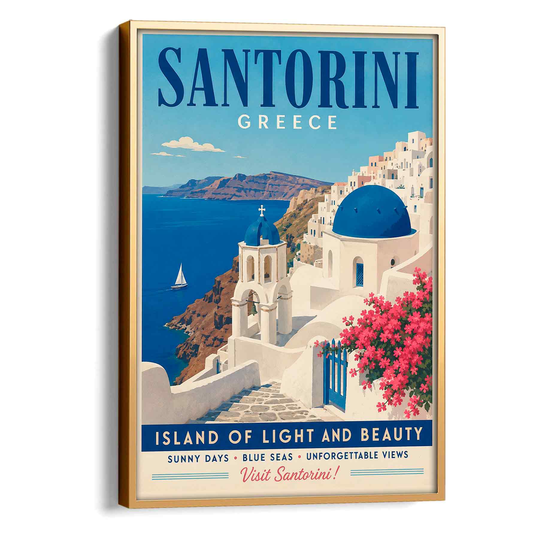 Juliste matkailu santorini kreikka LÖ 40×55 50x70aaaa