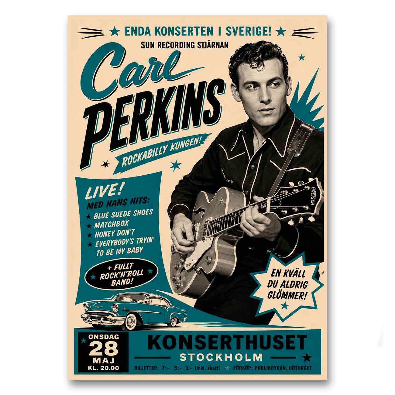 Juliste Carl Perkins – Stockholm