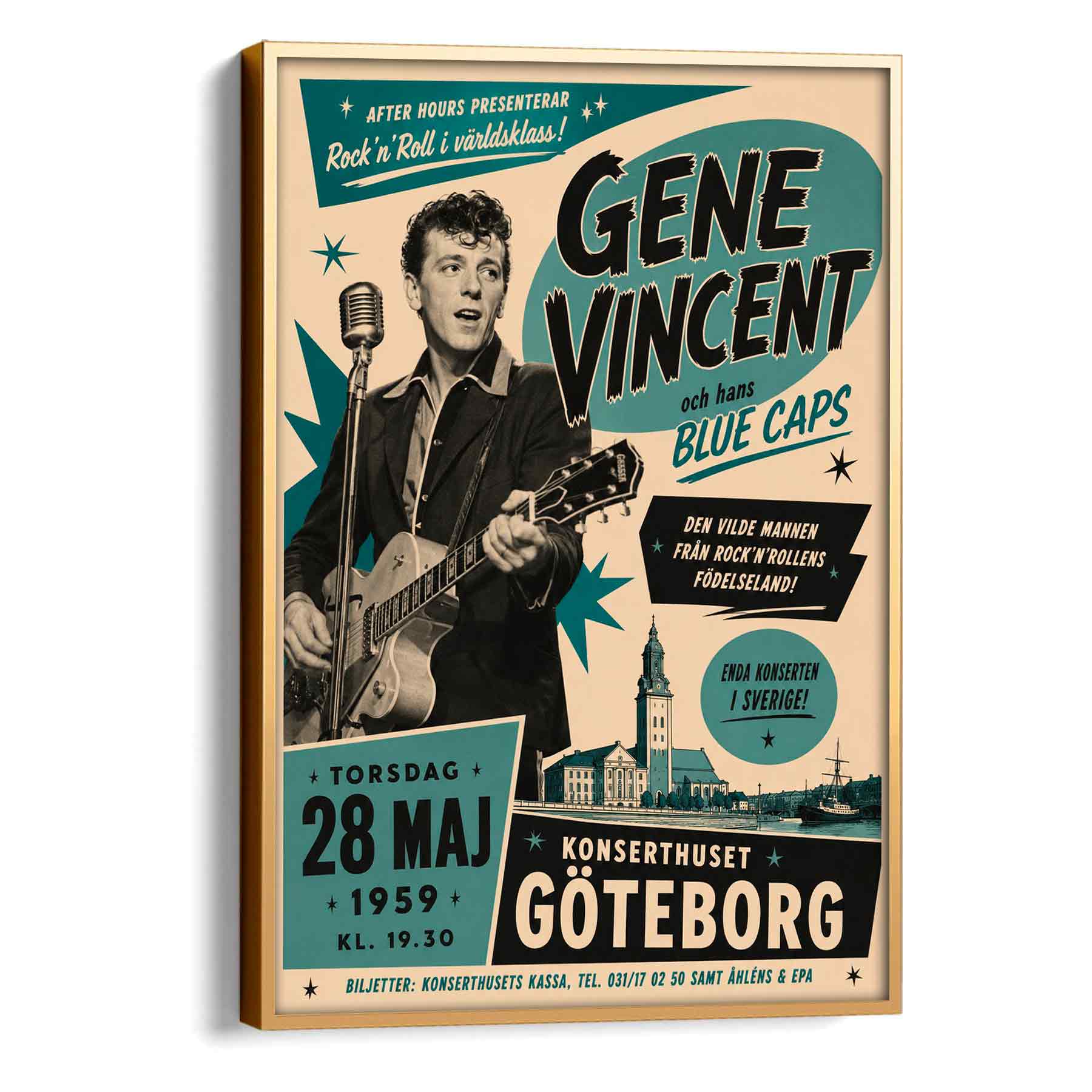 Juliste musiikki Gene Vincent LÖ 50x70aa