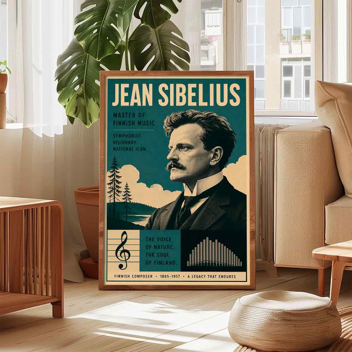 Juliste musiikki Jean Sibelius LÖ 40×60 50×75-1aaa