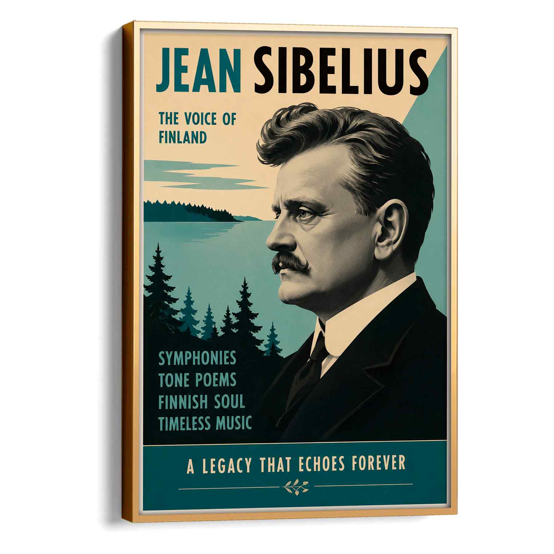 Juliste musiikki Jean Sibelius LÖ 40×60 50×75-2aa