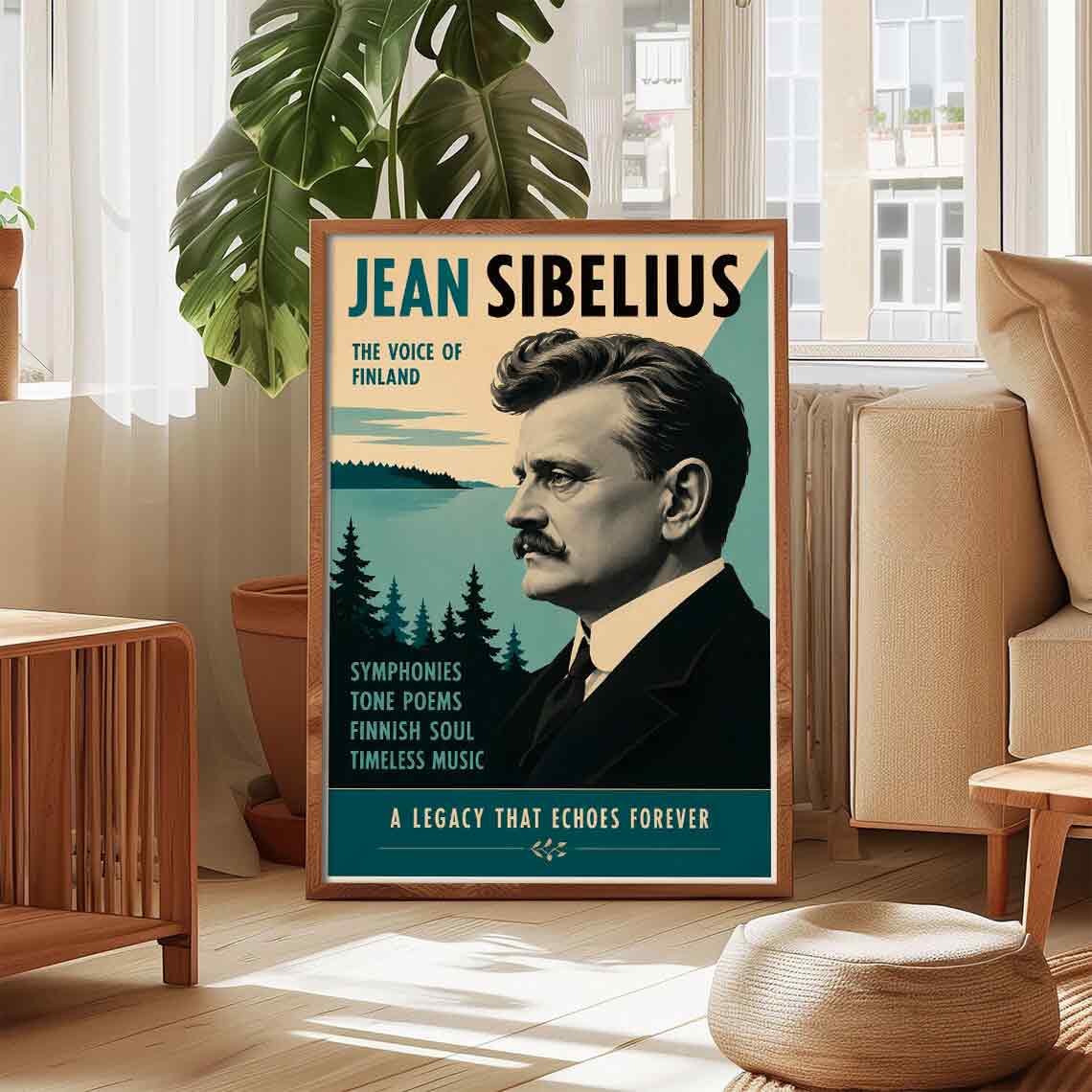 Juliste musiikki Jean Sibelius LÖ 40×60 50×75-2aaa