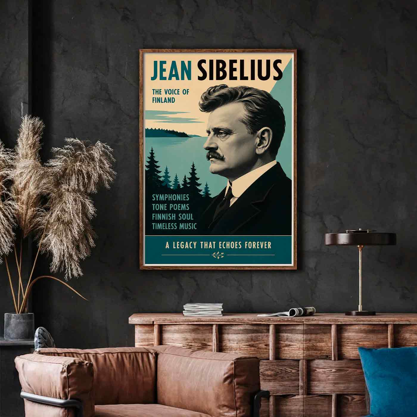 Juliste musiikki Jean Sibelius LÖ 40×60 50×75-2aaaa