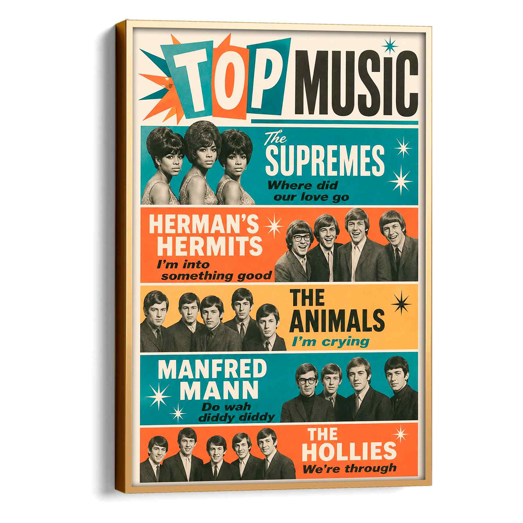 Juliste musiikki Top Music LÖ 40×60 50x75aa