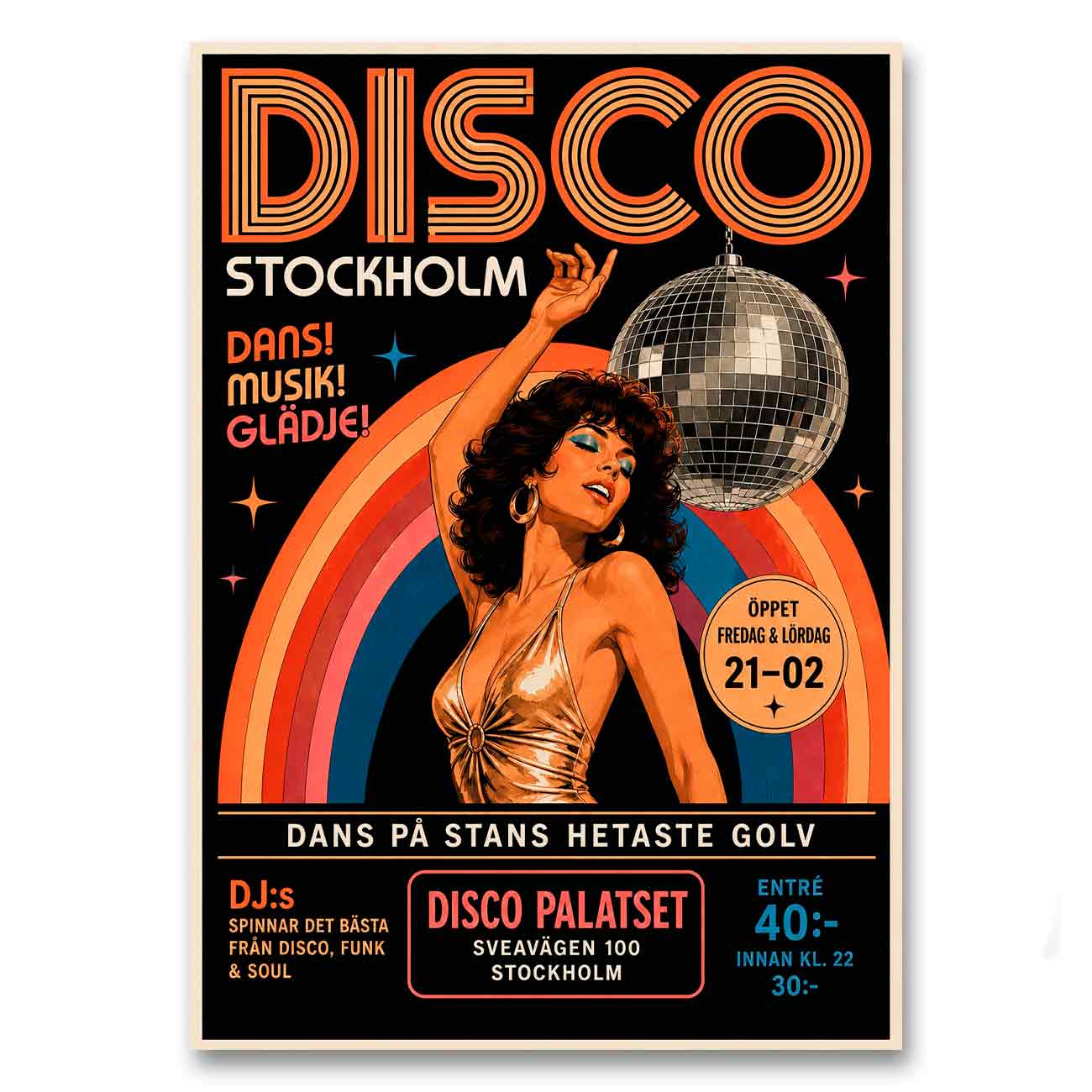 Juliste musiikki disco LÖ 40×55 50×70-3a
