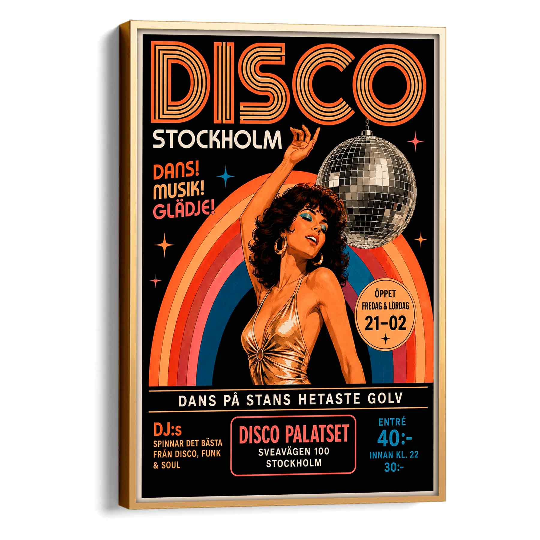 Juliste musiikki disco LÖ 40×55 50×70-3aa
