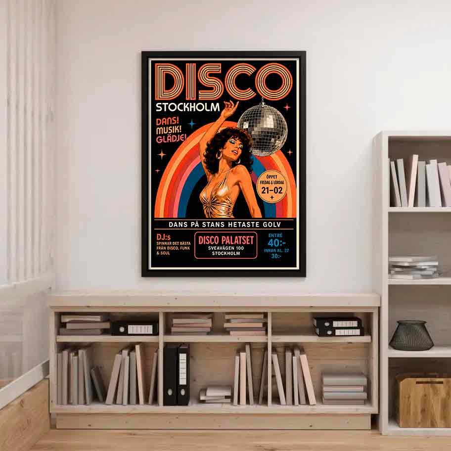 Juliste musiikki disco LÖ 40×55 50×70-3aaaa