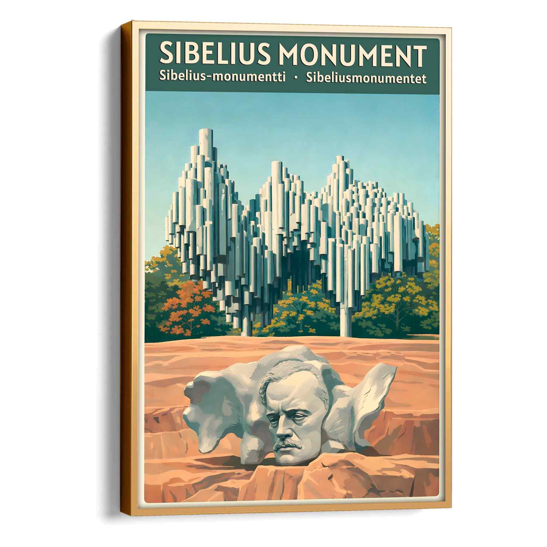 Juliste musiikki ja matkailu sibeliusmonumentti LÖ 40×60 50×75-2aaa