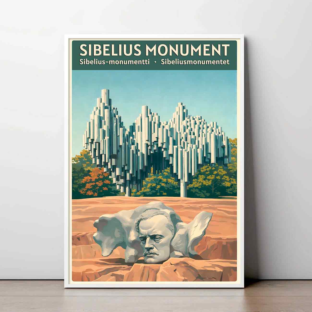 Juliste musiikki ja matkailu sibeliusmonumentti LÖ 40×60 50×75-2aaaa