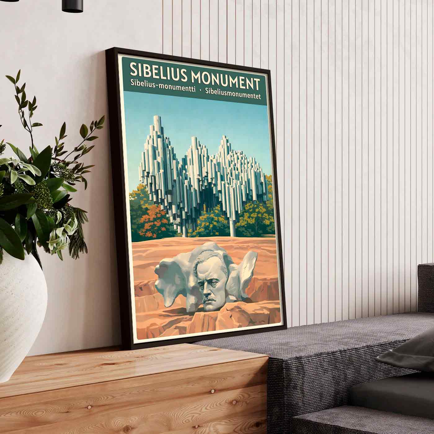 Juliste musiikki ja matkailu sibeliusmonumentti LÖ 40×60 50×75-2aaaaa