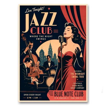 Juliste Jazz Club Where The Night Swings