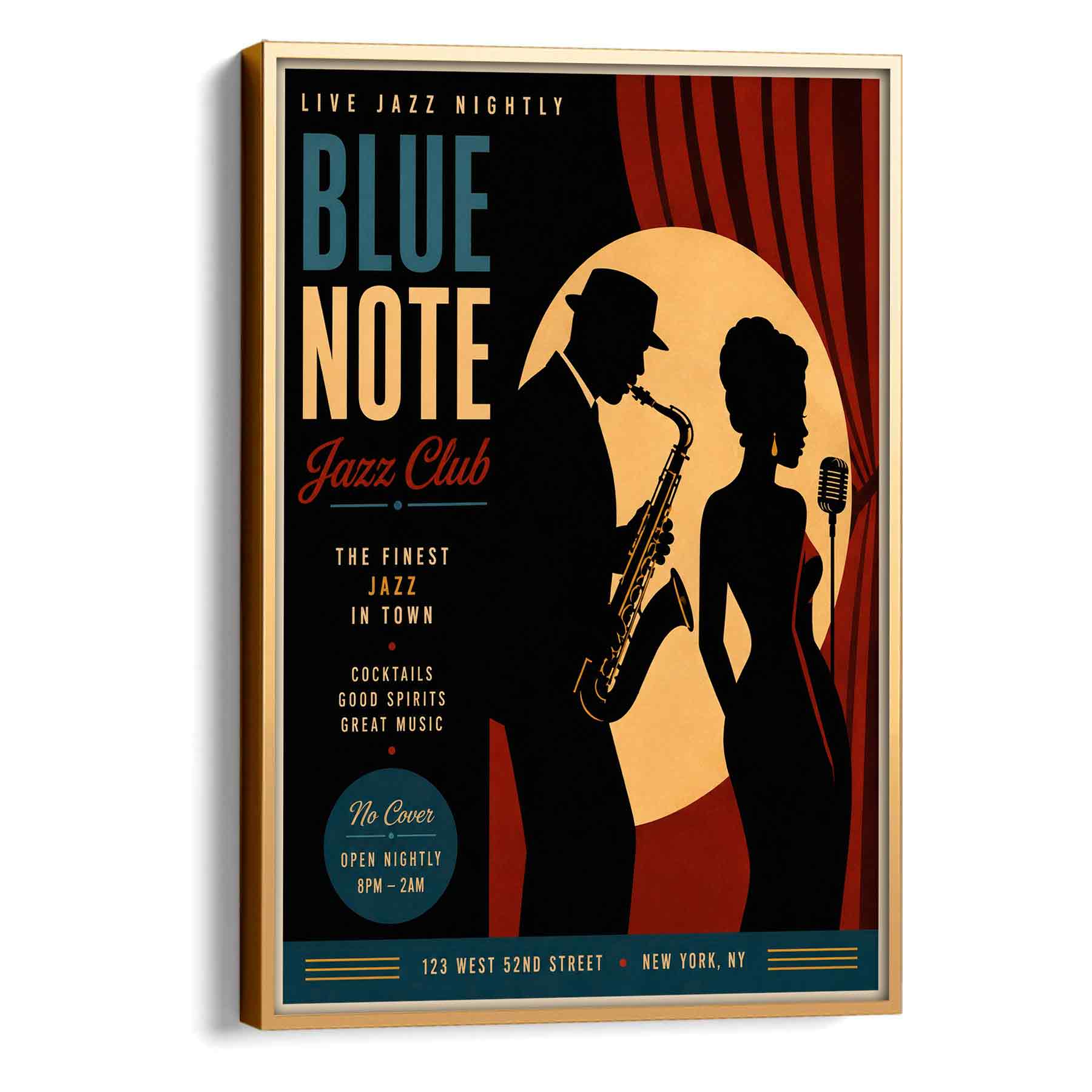 Juliste musiikki jazz club LÖ 40×55 50×70-1aa