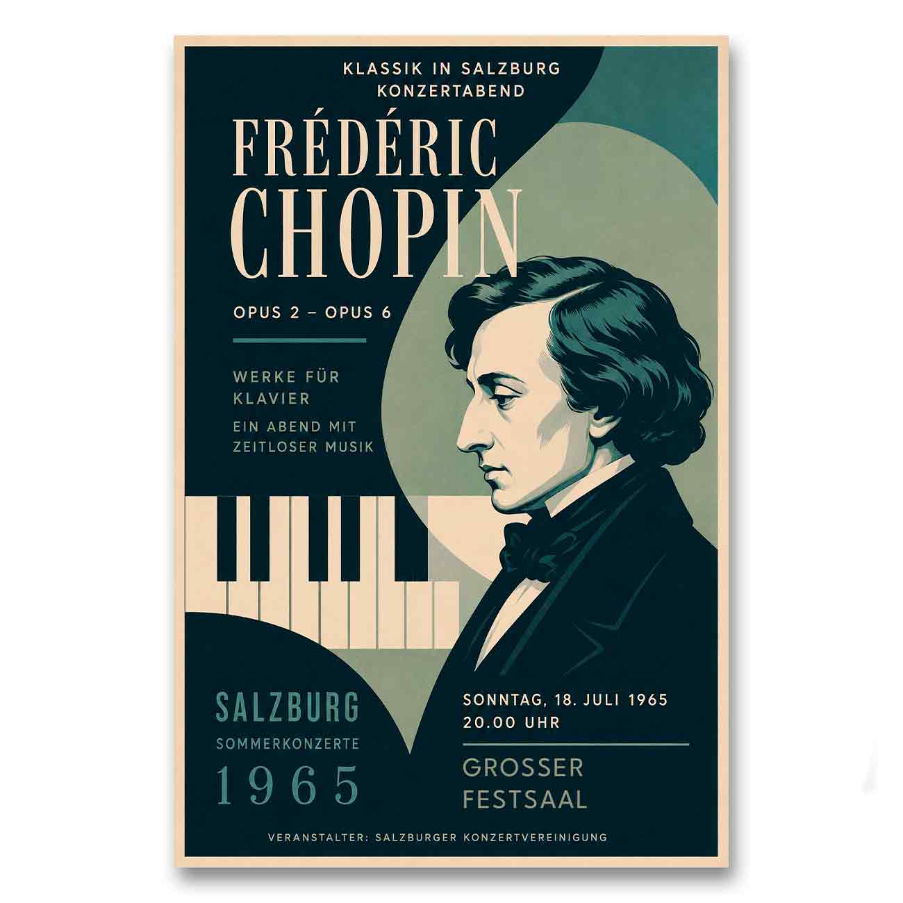 Juliste musiikki klassinen chopin salzburg LÖ 40×60 50×75-2a