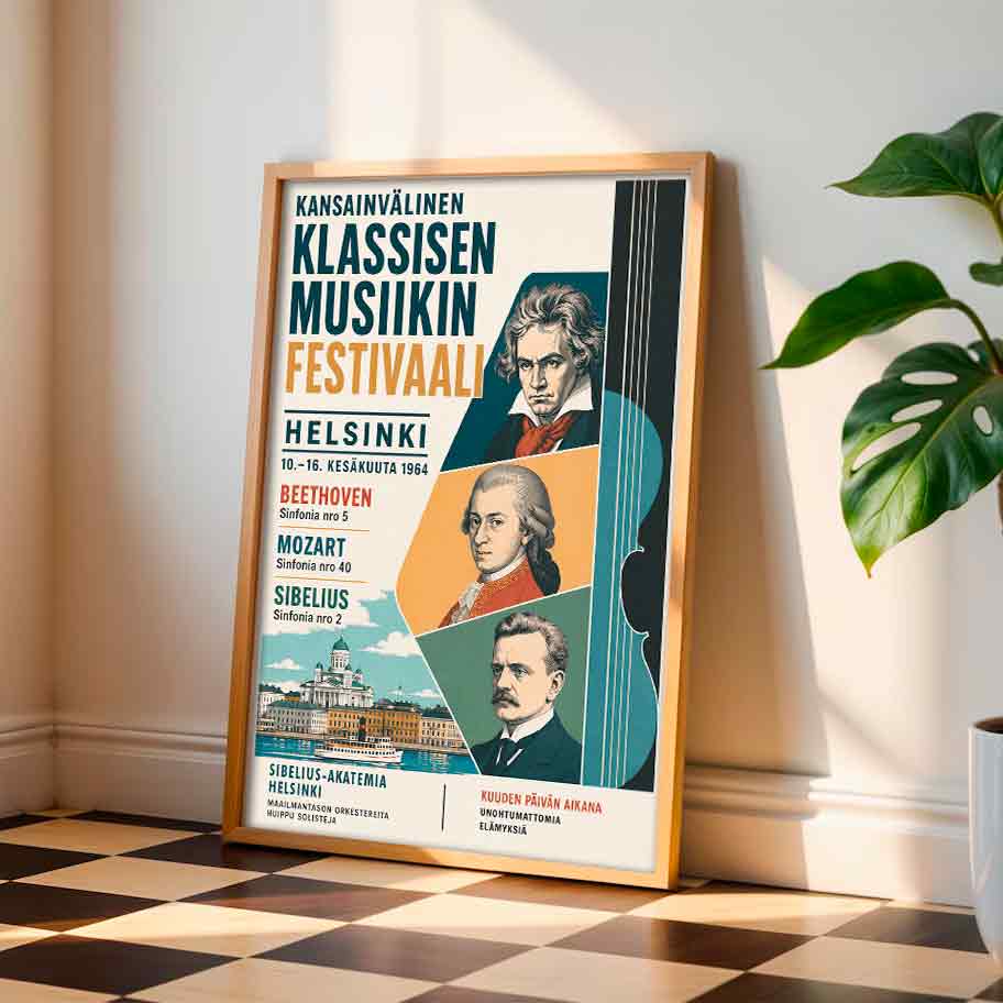 Juliste musiikki klassinen helsinki 1 LÖ 40×55 50×70-1aaaa