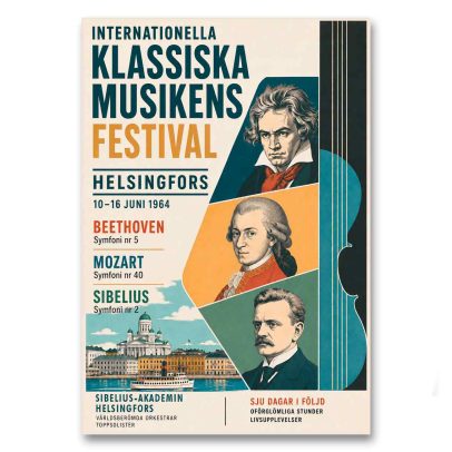 Juliste Klassiska musikens festival Helsingfors