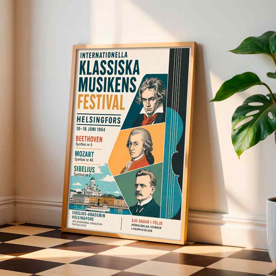 Juliste musiikki klassinen helsinki 1 LÖ 40×55 50×70-2aaaa