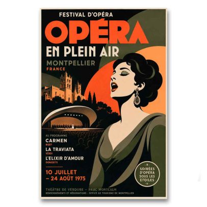Juliste Opéra - La Plein Air Montpellier 1975