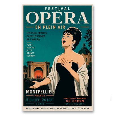 Juliste Opéra - La Plein Air Montpellier 1965