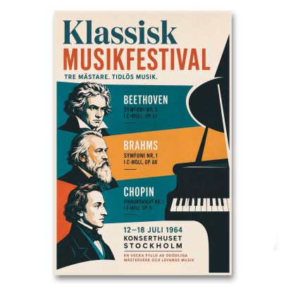Juliste Klassisk Musikfestival Stockholm