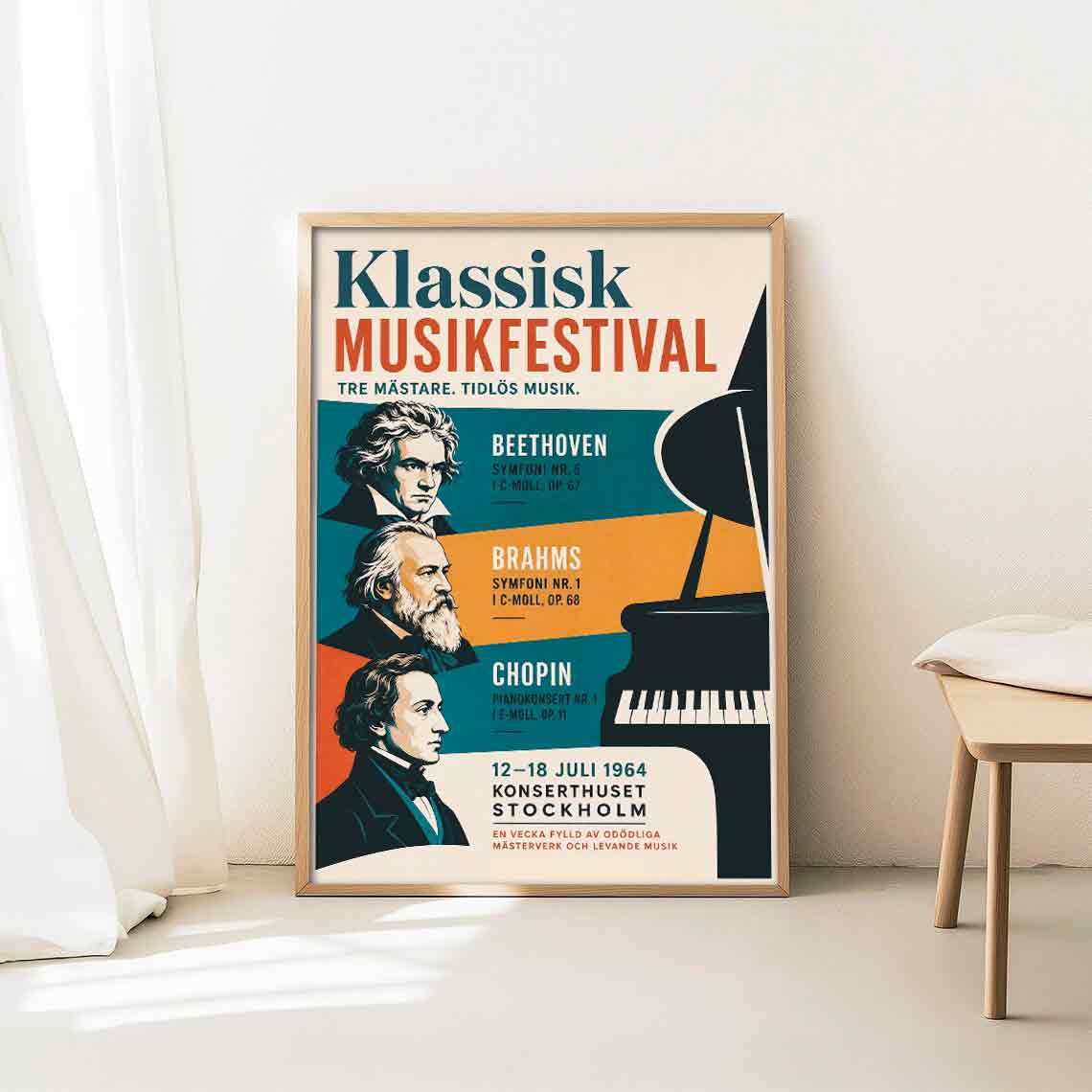 Juliste musiikki klassinen tukholma 3 LÖ 40×60 50×75-1aaa