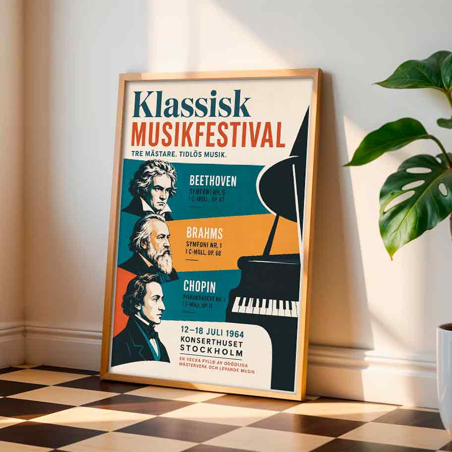 Juliste musiikki klassinen tukholma 3 LÖ 40×60 50×75-1aaaa